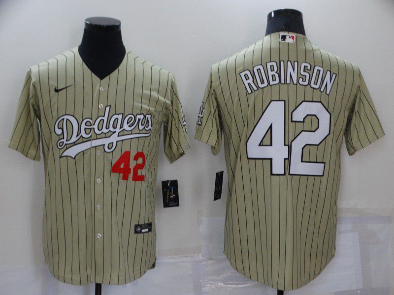 Men Los Angeles Dodgers 42 Robinson green Stripe Game Nike 2022 MLB Jersey